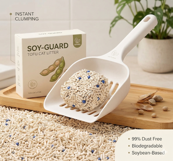 Organic tofu cat litter